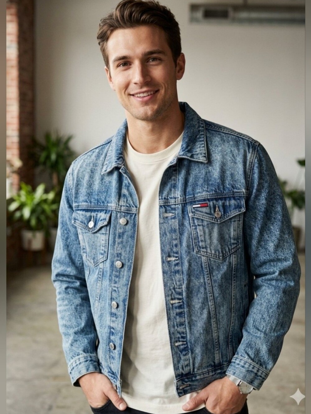 Vintage Tommy Hilfiger denim trucker jacket